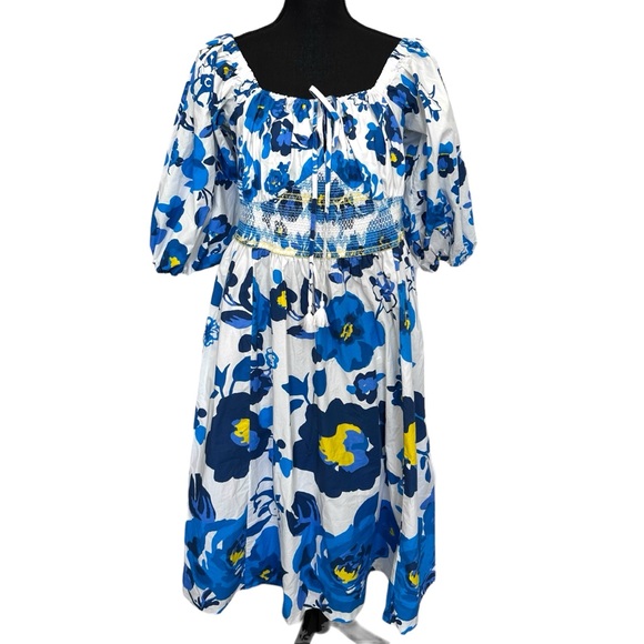 Plenty by Tracy Reese Dresses & Skirts - Plenty by Tracy Reese Size XL‎ Off-The-Shoulder Puff-Sleeve Smocked Dress